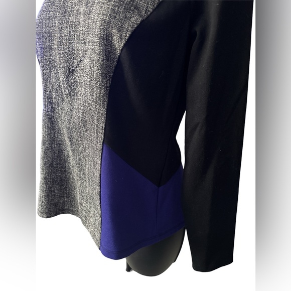 ANN TAYLOR Colorblock & Tweed Long-sleeved Top - Picture 3 of 7